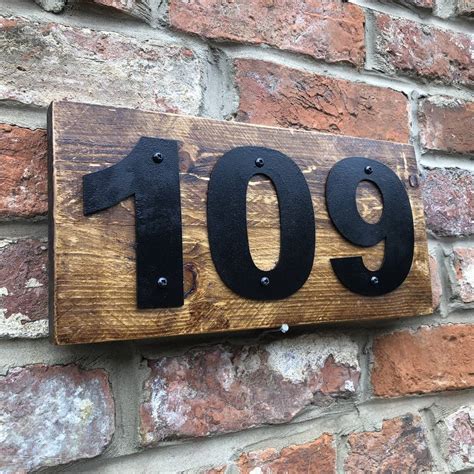 metal house numbers on wooden plaque|decorative metal house numbers.